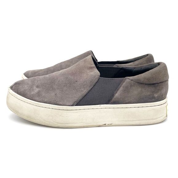 Vince Warren Suede Platform Slip-On Sneakers Warm Gray Size 9.5 - Picture 5 of 16